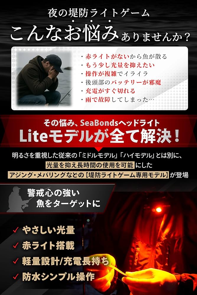 Amazon.co.jp: シーボンズ ヘッドライト 釣り 堤防ライトゲーム